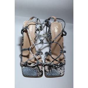 New York & Company Loretta Snake Skin Sandals Heels